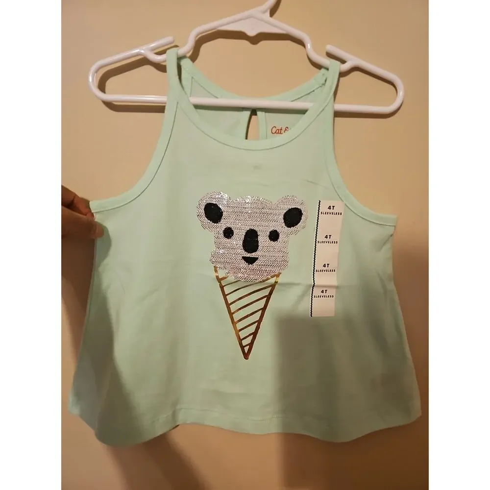 Cat & Jack TODDLER GIRLS LOT‎ OF 2 TANK TOPS SIZE 4T